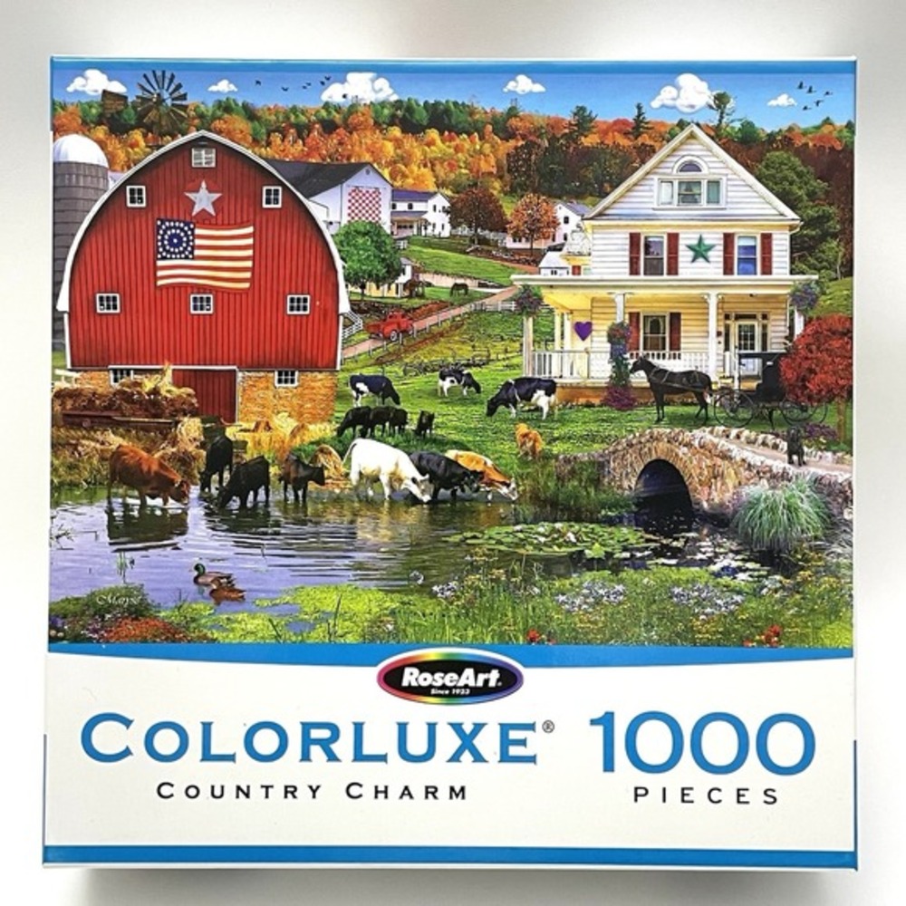 RoseArt Colorluxe 1000 Piece Country Barn Dances Jigsaw Puzzle